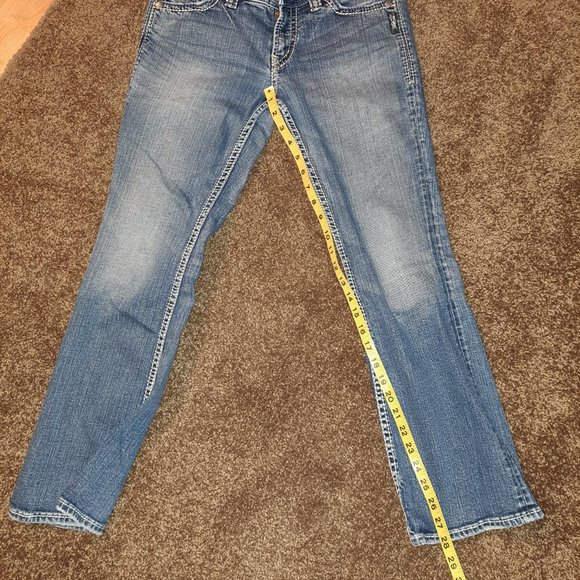 Silver Suki Flap Pocket Jeans With Embroidery - Picture 5 of 15